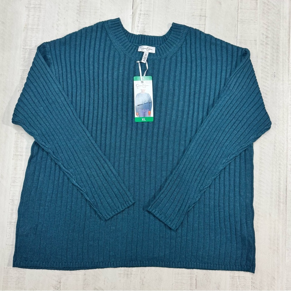 Jessica Simpson Ladies' Ribbed Sweater Teal